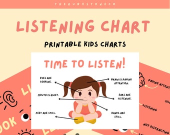 Luistergedrag Grafiek Poster voor kinderen - Afdrukbaar, ASD, ADHD, Leraar, Homeschool Resource