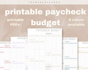 Afdrukbare salarisbegroting PDF - inkomstentracker, digitaal afdrukbaar, budgetplannersjabloon A4 / A5