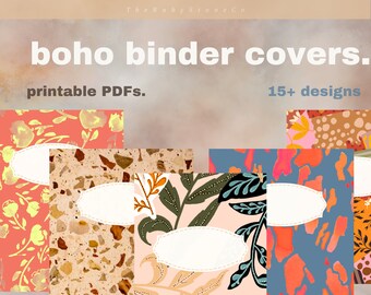 Boho Binder + Boekomslag voor docenten en studenten - Afdrukbare ontwerpen, mapstekels
