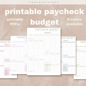 Printable Paycheck Budget PDF - Earnings Tracker, Digital Printable, Budget Planner Template A4 / A5