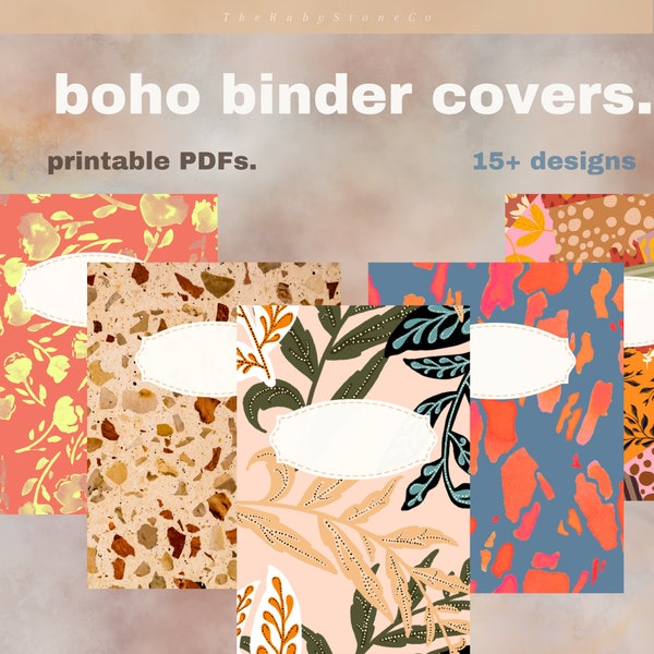 Boho Binder + Bucheinband für Lehrer und Schüler - Printable Designs, Folder Spines