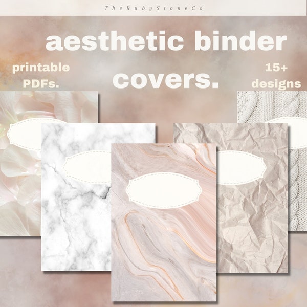 Aesthetic Binder + Book Cover for Teachers and Students - Printable Designs, Folder Spines