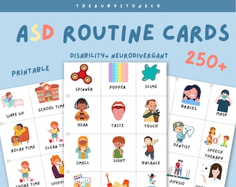 Autisme afdrukbare Kid's Routinekaarten - Visueel schema, ASS, ADHD, neurodivergerende bronnen