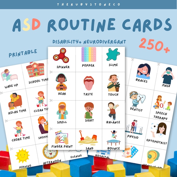 Autism Printable Kid's Routine Cards - Visual Schedule, ASD, ADHD, Neurodivergent Resources