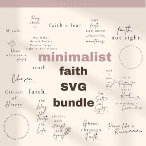 Faith SVG Bundle - Minimalist Aesthetic, Christian Bible Truth Design Pack, Digital Instant Download.