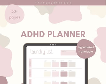 Volwassen ADHD Life Planner - afdrukbaar + digitaal, georganiseerd, dagelijks leven, reflectie, hyperlinks