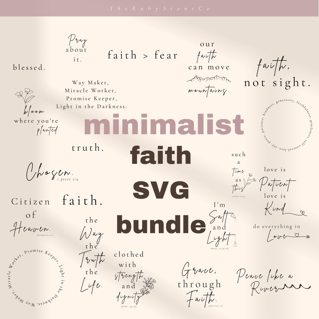 Faith SVG Bundle - Minimalist Aesthetic, Christian Bible Truth Design ...