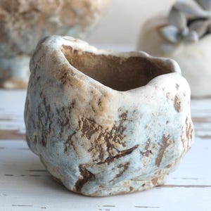 Handmade Ceramic Planter | Rustic Stoneware Pot | Wabi Sabi Pottery | Small Succulent Pot | Organic Shape Ceramic Vase by Svetlana Solovaya