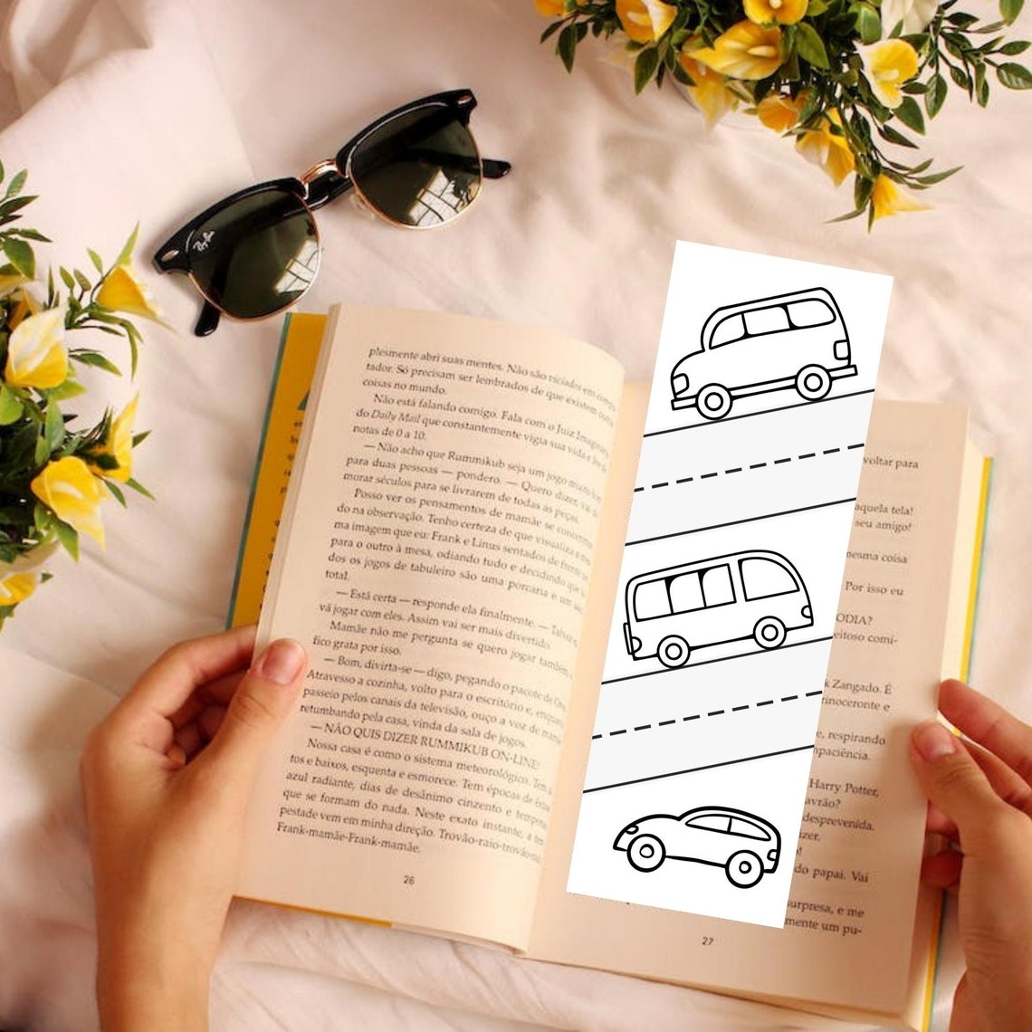 Cute Car Coloring Bookmarks for Kids, Vehicle Bookmarks, Printable ...