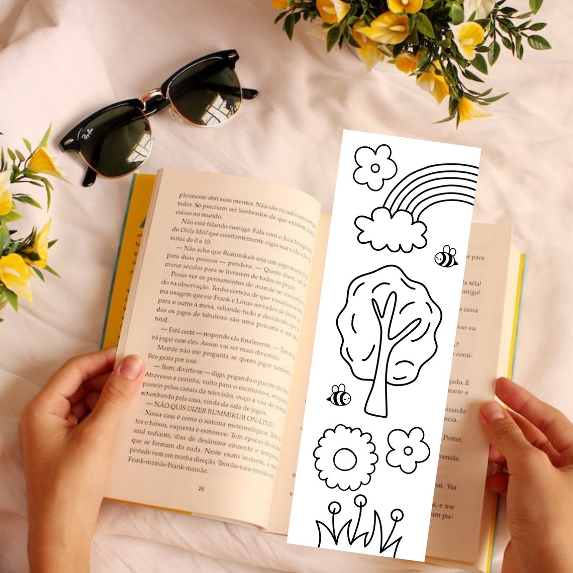 Spring Coloring Bookmarks for Kids, Printable Bookmarks to Color