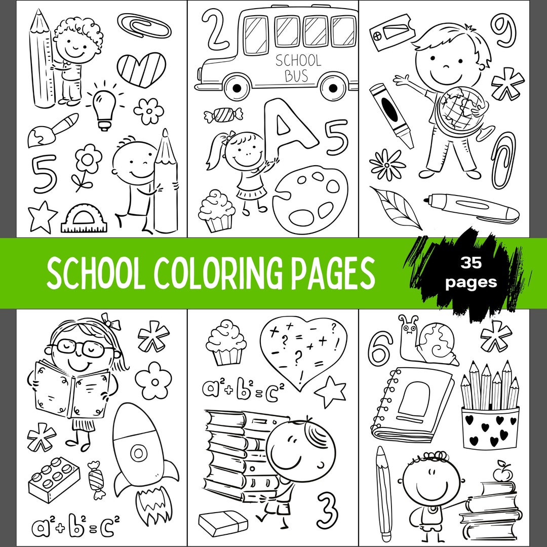 School Coloring Pages, Back to School Coloring Pages for Kids, Fun ...