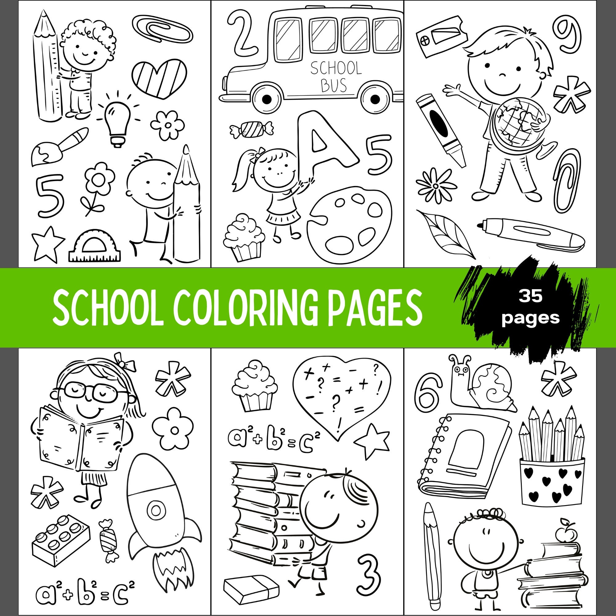 School Coloring Pages, Back to School Coloring Pages for Kids, Fun ...