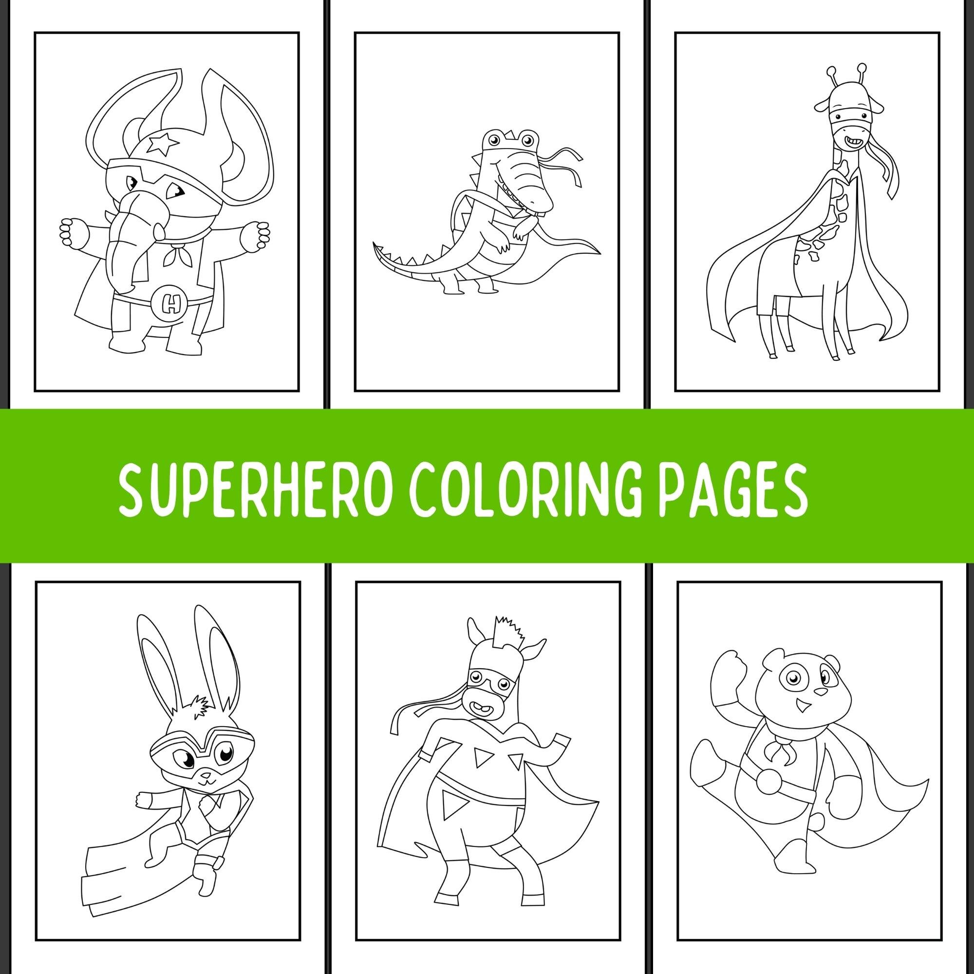Superhero Coloring Pages for Kids, Superhero Theme Party, Superhero