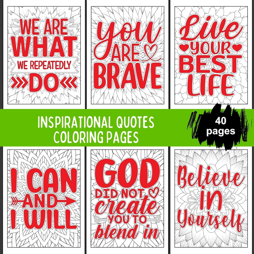 Motivational Coloring Pages for Adults Self Care Coloring - Etsy