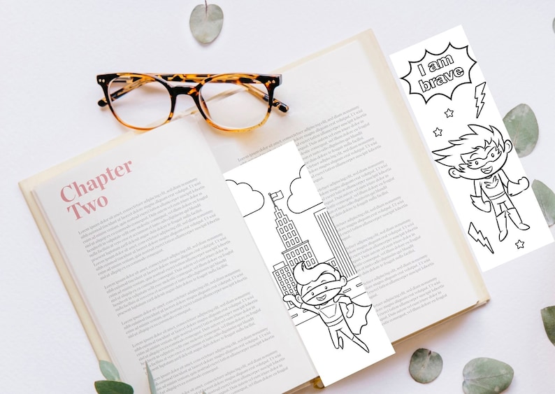 Superhero Coloring Bookmarks Superhero Bookmarks to Colour - Etsy