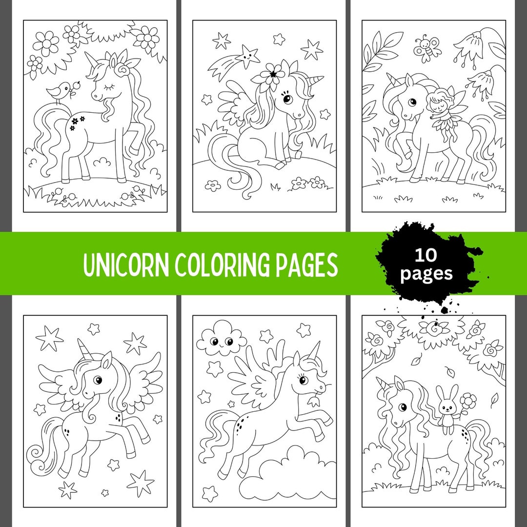 Unicorn Coloring Pages for Kids, Unicorn Games, Fantasy Coloring Pages