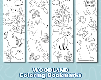 Marcadores para colorear de animales del bosque: Actividad imprimible para niños (PDF)