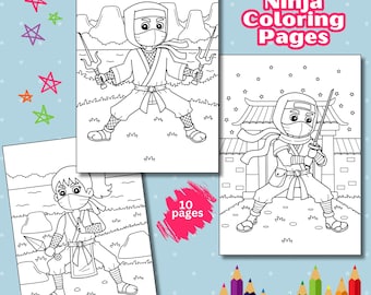 Japanase Coloring Pages For kids: 10 Ninja/Samurai Designs (PDF Download)