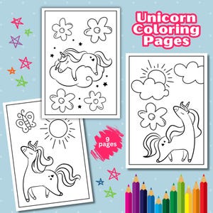 Horse Coloring Pages For Toddlers, Unicorn Coloring Book For Girls, Unicorn Activities, Unicorn Coloring Pages, Rainbow Coloring Pages