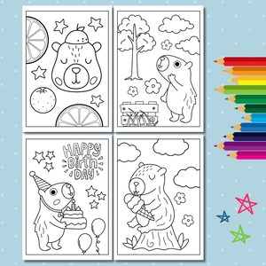 Cute Capybara Coloring Pages for Kids, 20 Printable Sheets (PDF) - Etsy
