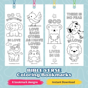 Bible Verse Coloring Bookmarks For Kids, Bible Bookmarks, Animal Coloring Bookmarks, Printable Bookmarks To Color, Color Your Own Bookmark
