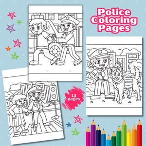 Police Coloring Pages For Kids, Police Birthday Party, Kids Activity Book, Police Car Coloring Pages, Police Officer, Policeman