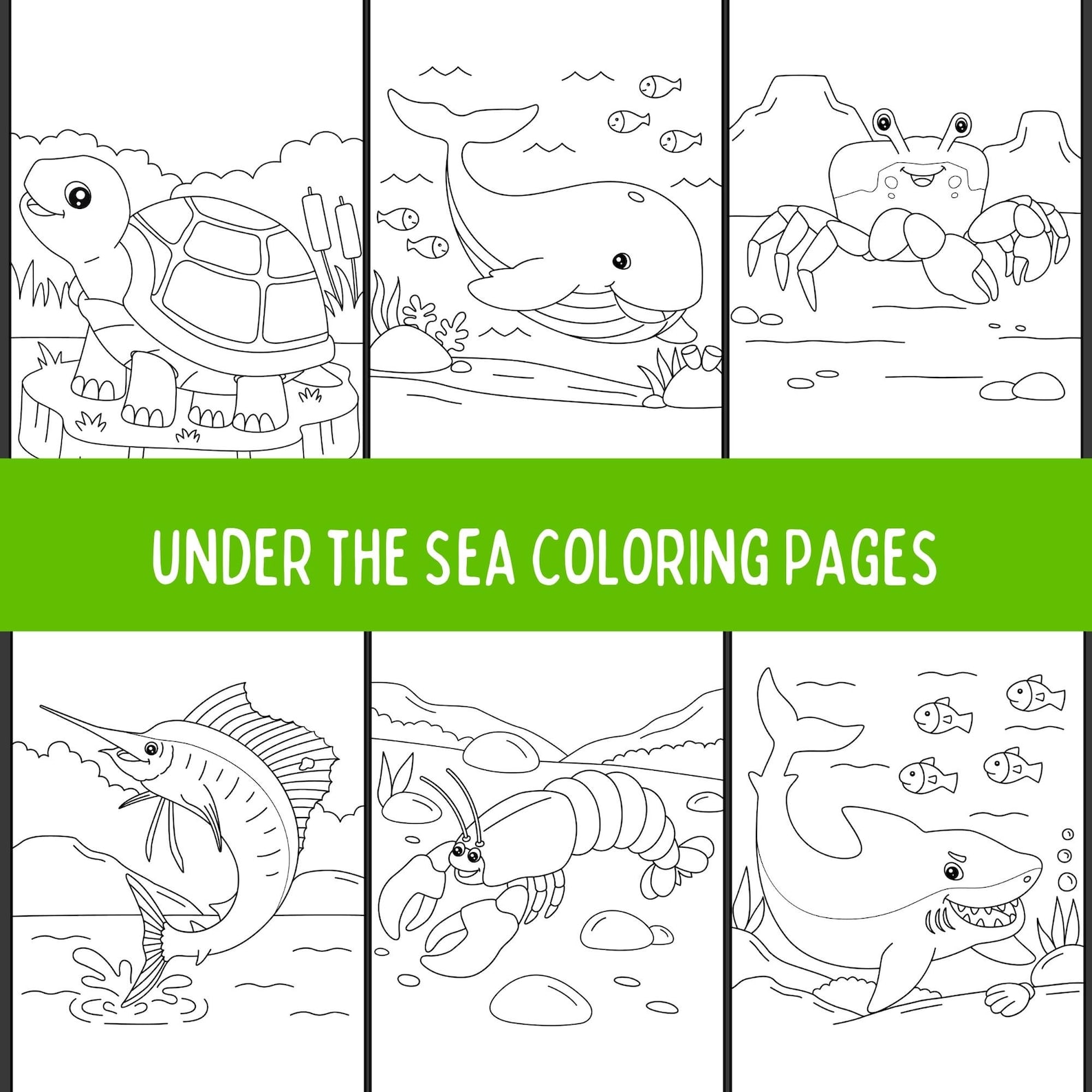 Sea Animals Coloring Pages for Kids, Sea Creatures Coloring Pages