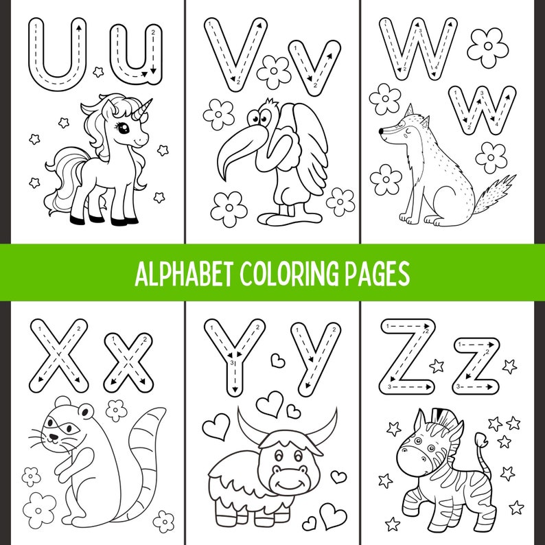 10 Animal Alphabet Coloring Pages for Kids to Learn and Have Fun
