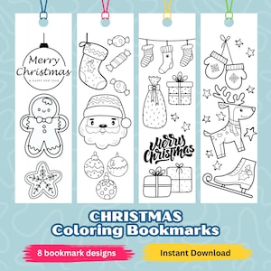 Christmas Coloring Bookmarks for Kids: Animal Designs (PDF)