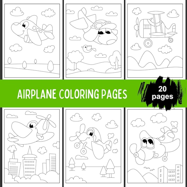 Airplane Coloring Pages For Kids, Printable Airplane Activities, Kids Activity Airplane, Vehicles Coloring Pages, Airplane Coloring Book