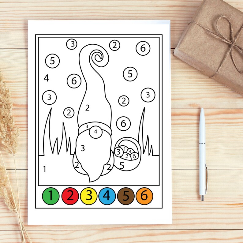Easter Color by Number for Kids, Printable Color by Number Book, Color ...