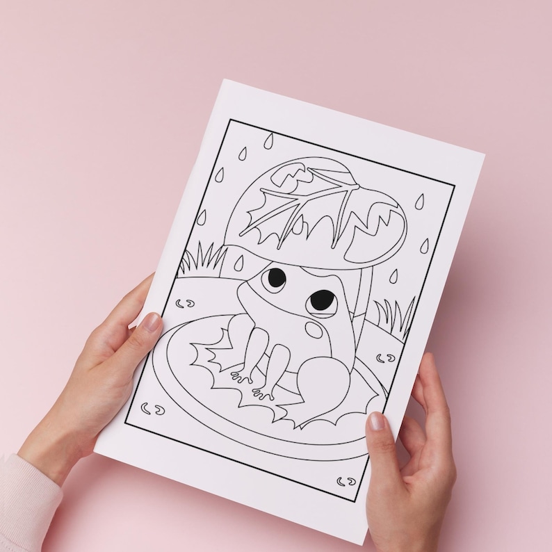 Cute Frog Coloring Pages for Kids, Frog Themed Birthday Party, Cute