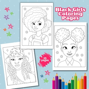Black Girl Coloring Book For Kids, Melanin Coloring Pages, African Women Coloring Pages For Teens, African American Coloring Pages For Adult