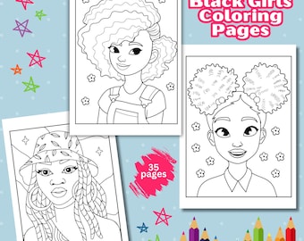 Black Girl Coloring Book For Kids, Melanin Coloring Pages, African Women Coloring Pages For Teens, African American Coloring Pages For Adult