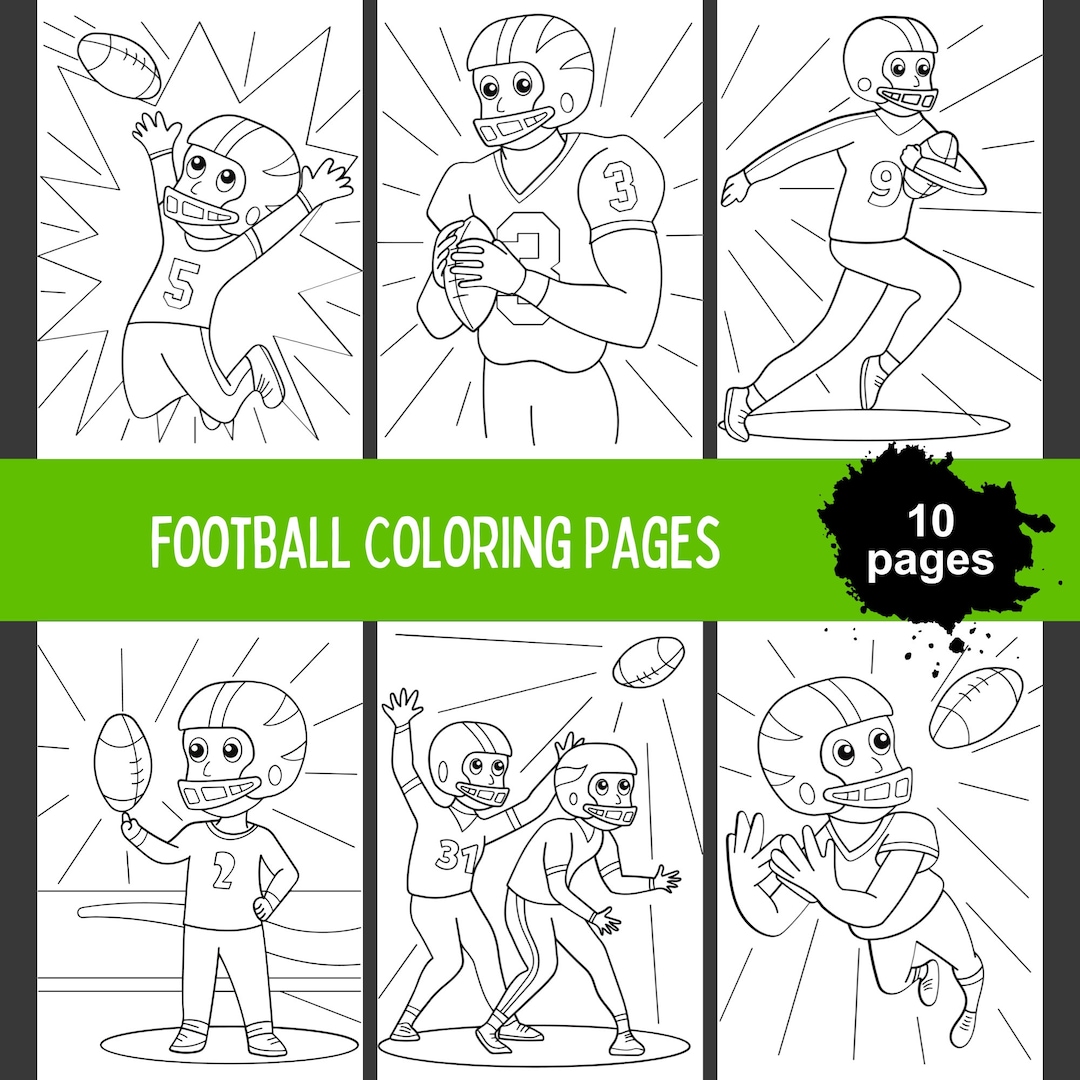 Football Coloring Pages for Kids, Football Birthday Party, Coloring ...