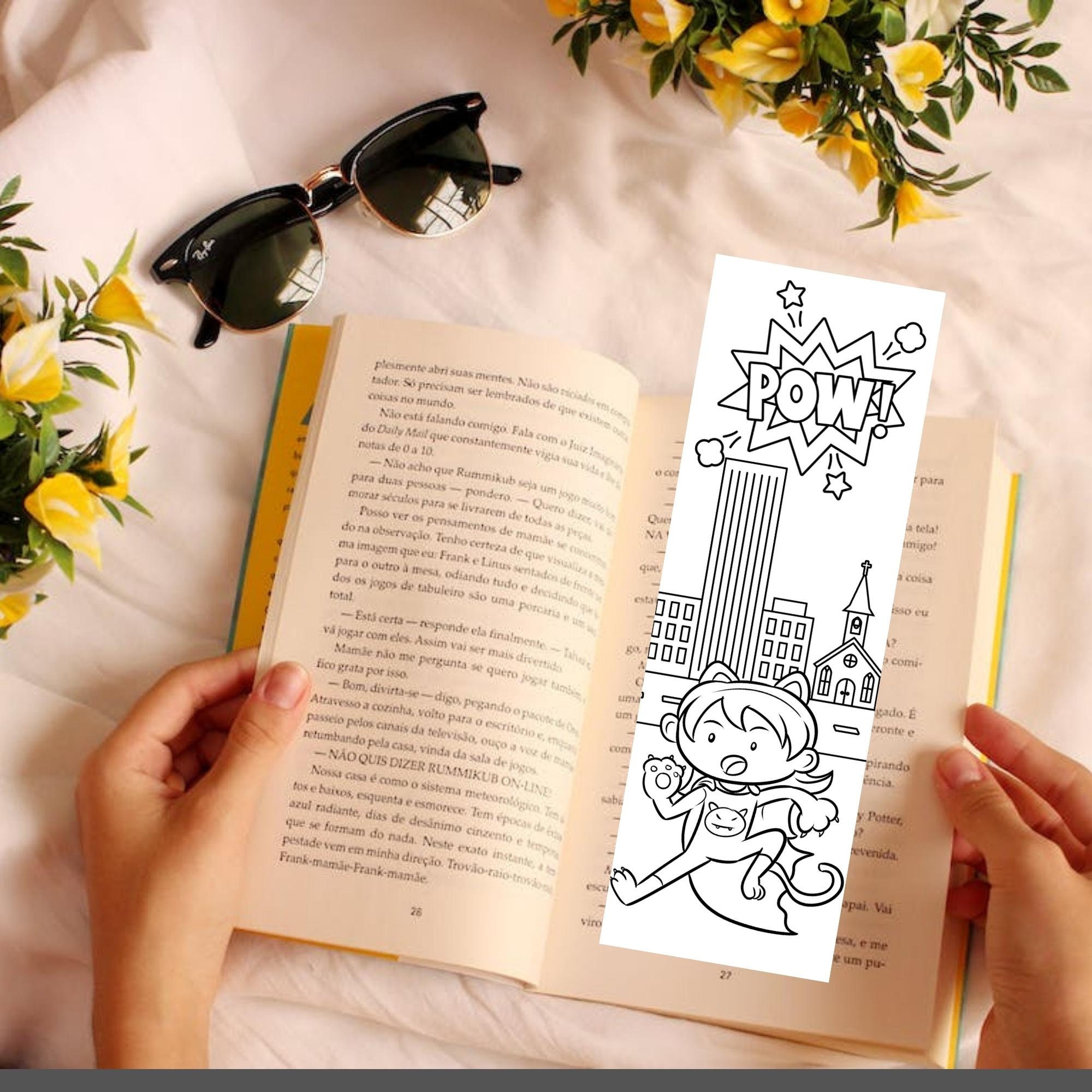 Superhero Coloring Bookmarks Superhero Bookmarks to Colour - Etsy