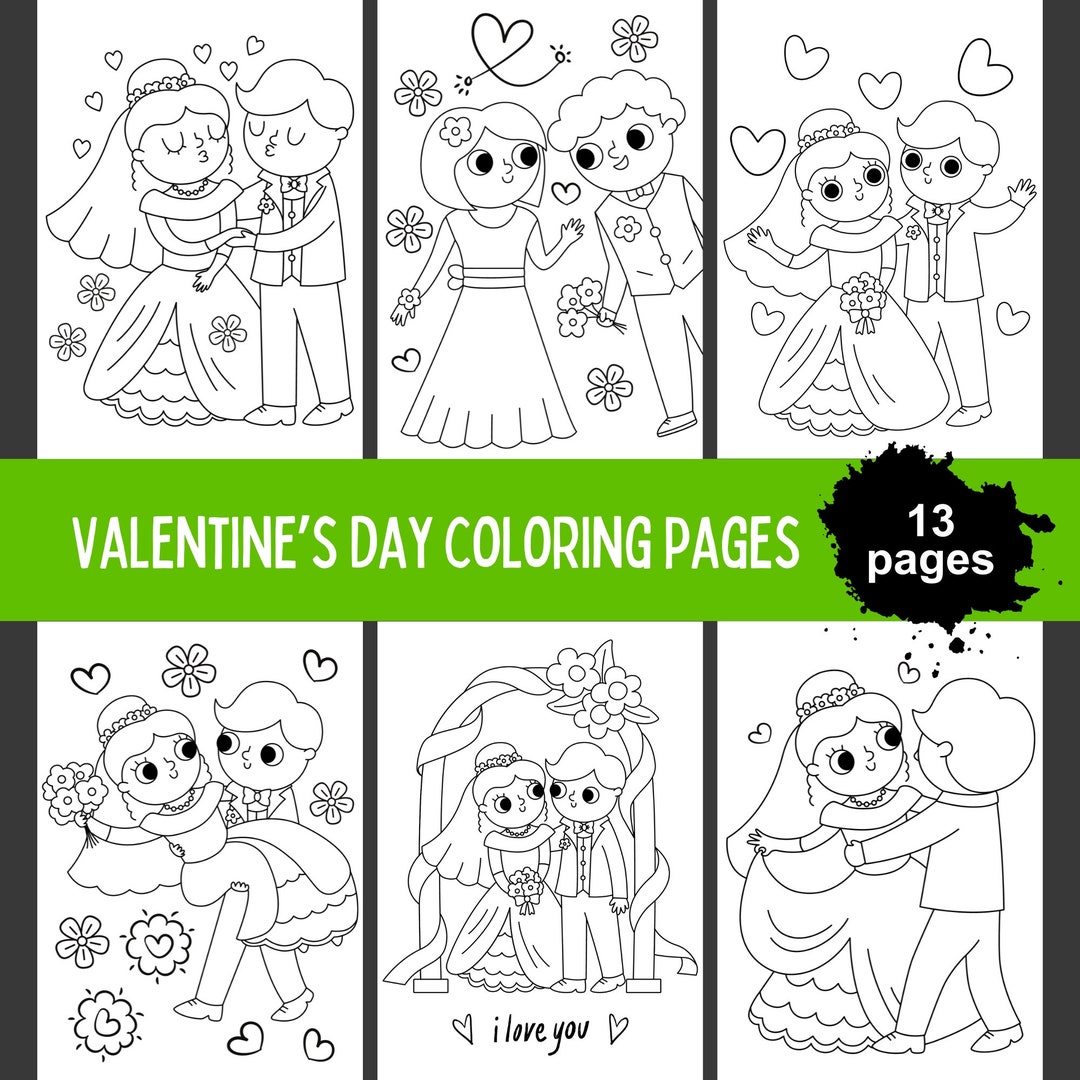 Valentines Day Coloring Pages for Kids, Printable Wedding Coloring Pages, Heart Coloring Pages ...