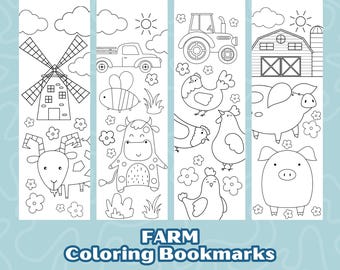 Marcadores para colorear de animales de granja para niños (PDF imprimible)