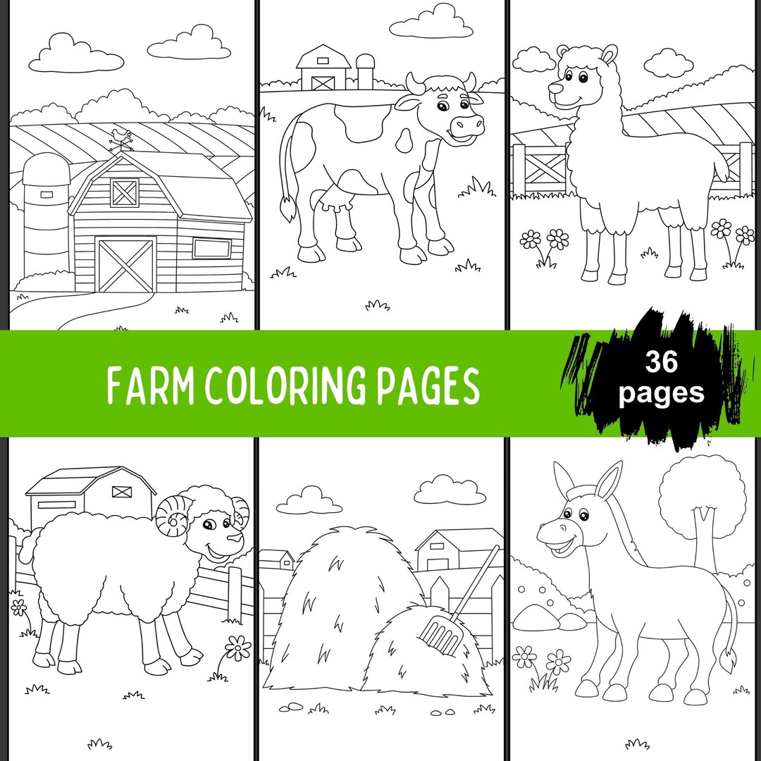 Farm Coloring Pages for Kids, Cottage Coloring Pages, Farm Coloring Games, Cute Animal Coloring ...