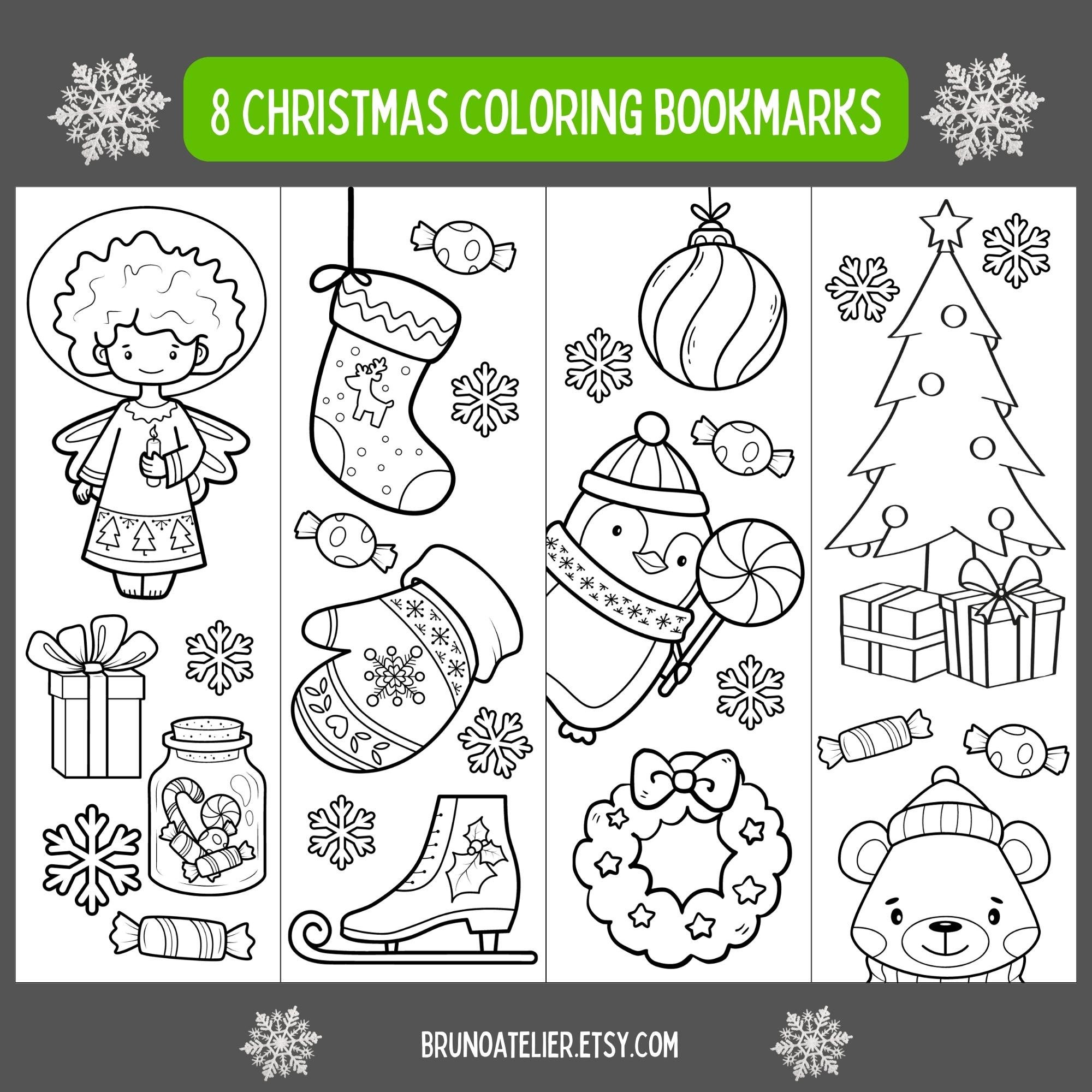 christmas-coloring-bookmarks-for-kids-animal-coloring-bookmarks-christmas-bookmarks-printable-bookmarks-to-color-color-your-own-bookmark-etsy