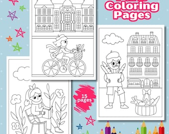 Paris Malvorlagen für Kinder: Reisen Ausmalbilder (PDF)