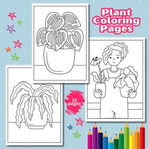 Plant Coloring Pages For Kids, Succulent Coloring Pages, Gardening Coloring Pages, Cactus Coloring Pages, Cute Flower Coloring Sheets