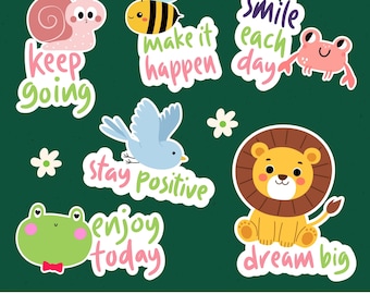 Positive Affirmations Stickers, Inspirational Quotes Stickers, Motivational Quotes Stickers, Print Sticker Sheets, Print And Cut Stickers