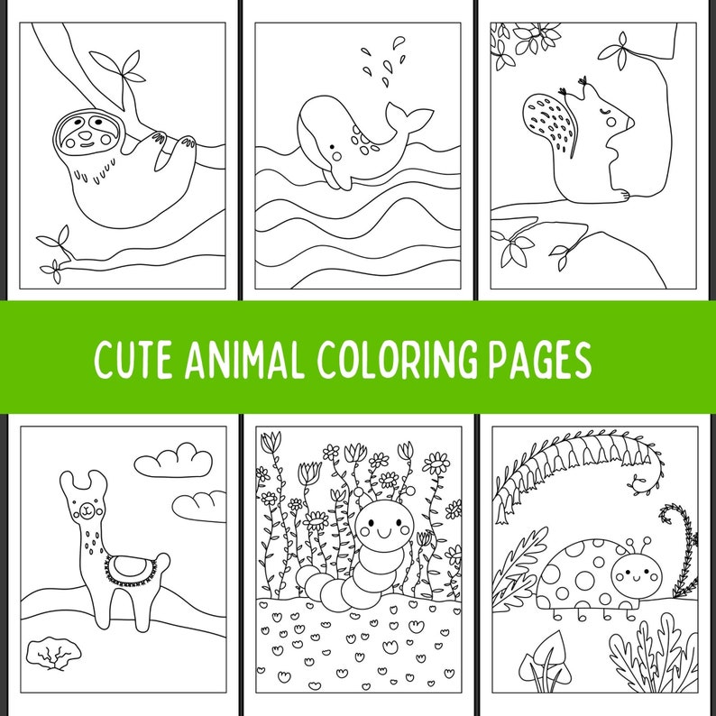 Cute Animal Coloring Pages for Kids, Animal Coloring Sheets for