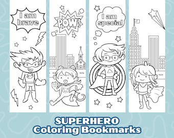 Superhelden Lesezeichen für Kinder: DIY Set zum ausdrucken (PDF)