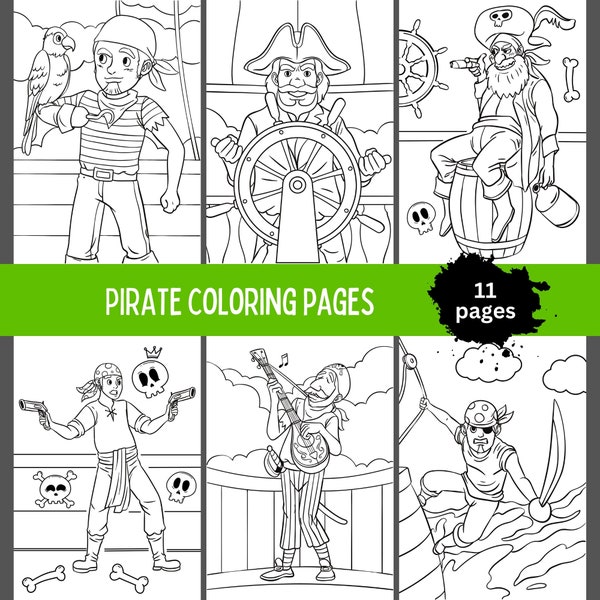 Pirate Coloring Pages For Kids, Pirate Activity Pages, Pirate Birthday Party, Pirate Party Games, Pirate Games For Kids, Pirate Activities