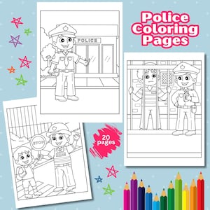 Police Coloring Pages For Kids, Police Birthday Party, Kids Activity Book, Police Car Coloring Pages, Police Officer, Policeman