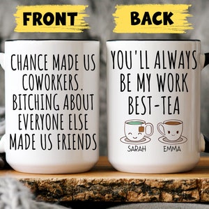 Personalized Work Bestie gift, Coworker leaving Gift, Custom Work Friend Mug, Retirement Birthday Gift, Coworker farewell, Moving Away Gift