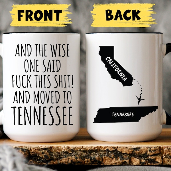 Relocating to Tennessee Gift, Moving to Tennessee, Tennessee Gift, Moving Away Gift, Going Away, New Job Tennessee, Tennessee State Mug