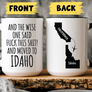 Relocating to Idaho Gift, Moving to Idaho, Idaho Gift, Moving Away Gift, Going Away, New Job Idaho, New State Gift, Custom Relocating Mug